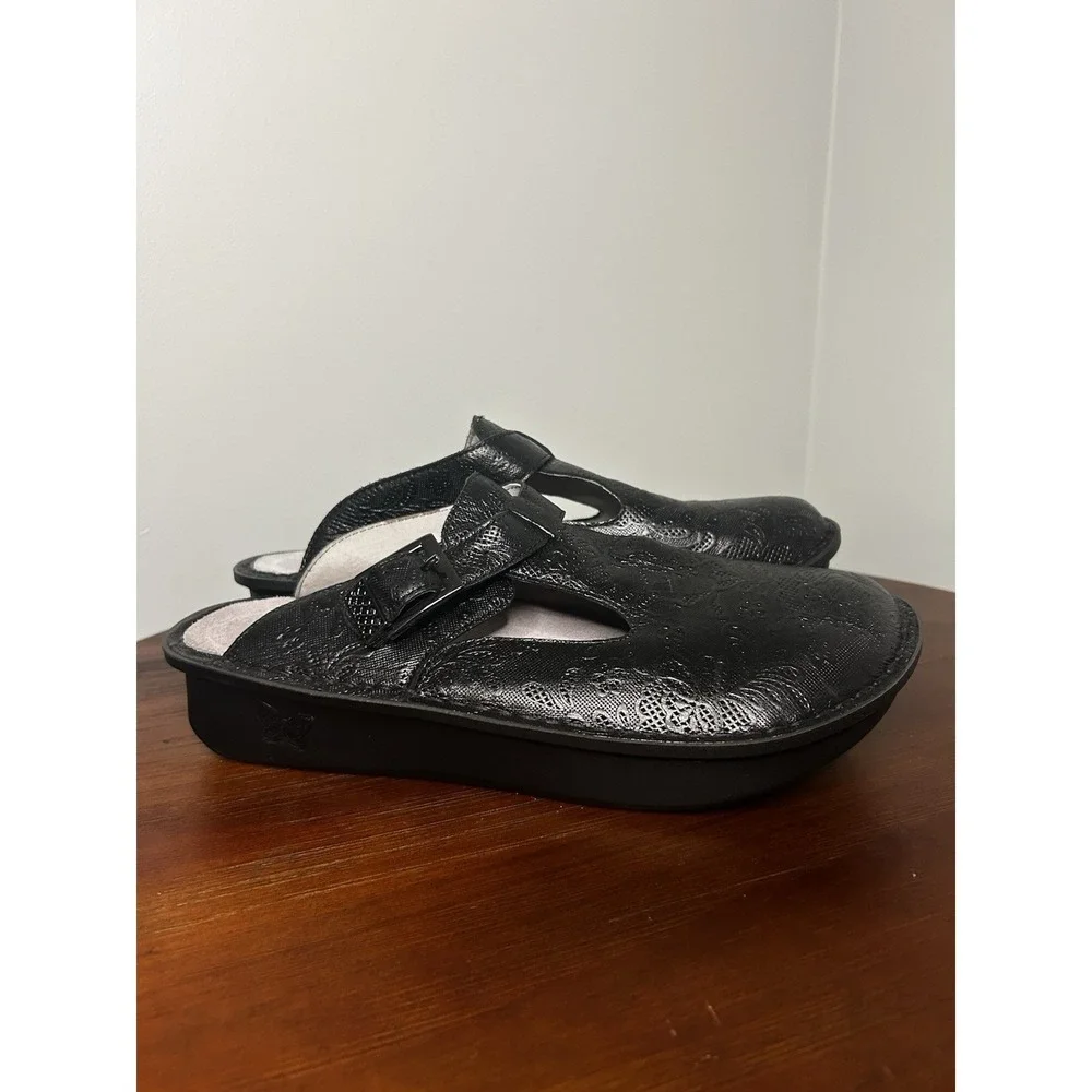 Alegria Classic Hello Doily Floral ALG-163 Womens Black Size US 11 EU 41
